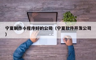 凉山宁夏制作小程序好的公司（宁夏软件开发公司）